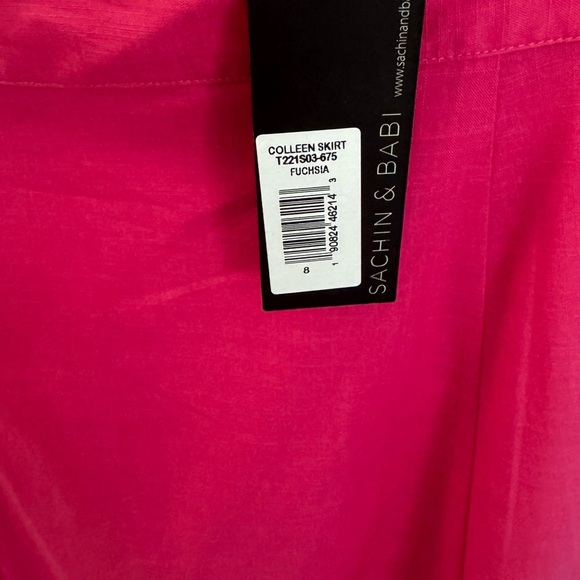 NWT SACHIN + BABI 100% Cotton Colleen Fuchsia Skirt size 8 - Picture 5 of 6